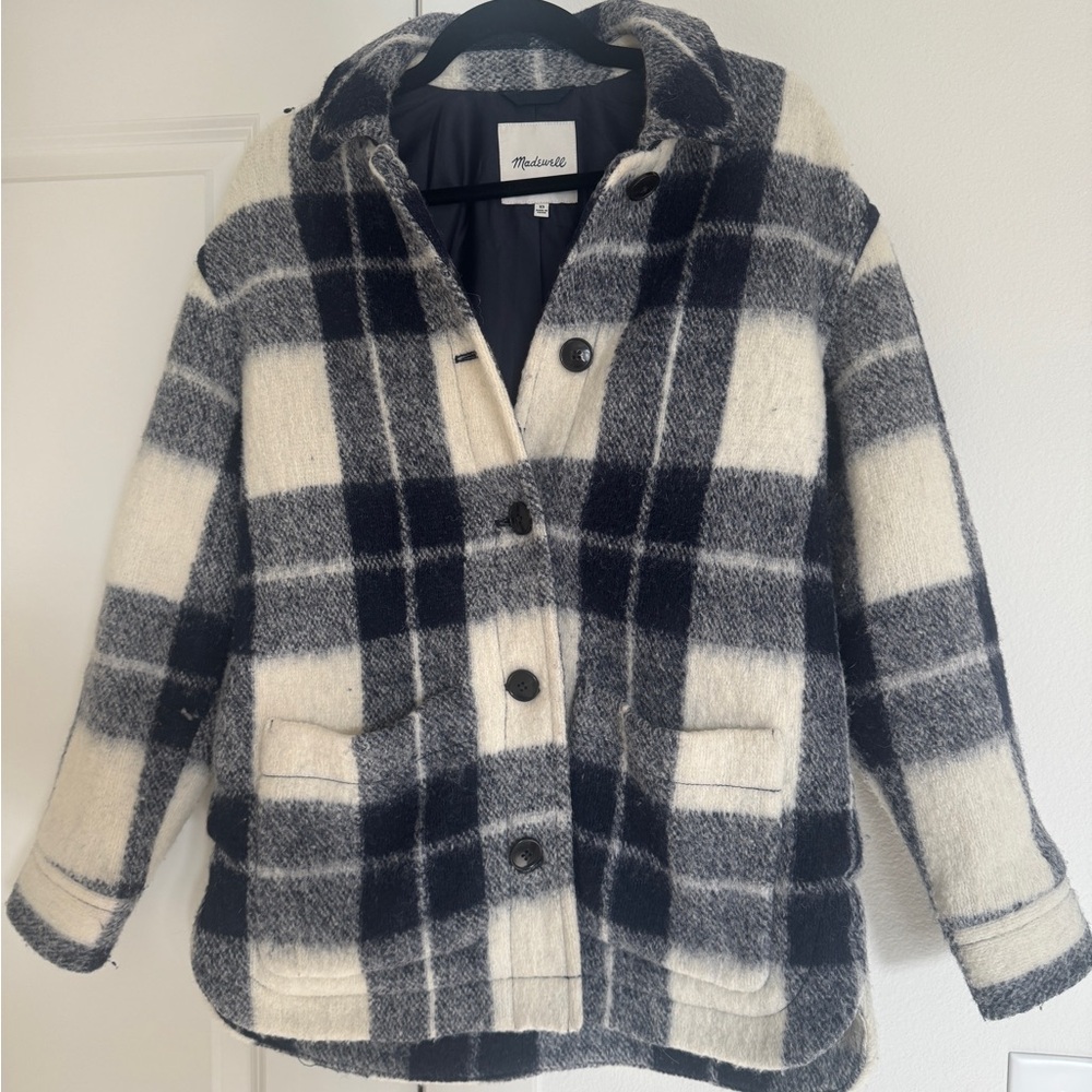 Plaid Wool-Blend Jacket - Picture 1 of 3